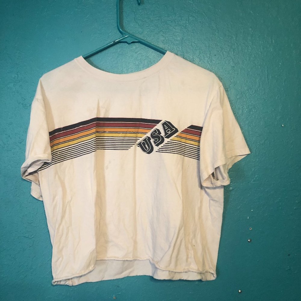 Grayson Threads USA White Crop Top